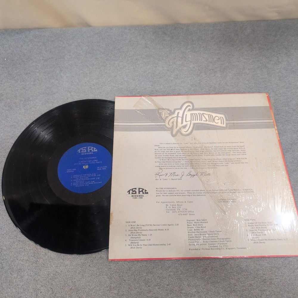 The Hymnsmen It Won't Be Long Till My Saviour Comes Again Vinyl LP TSRC-1980 - Picture 2 of 2